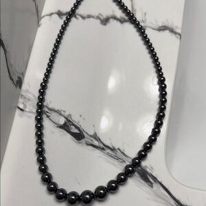 Elegant Black Beaded Necklace